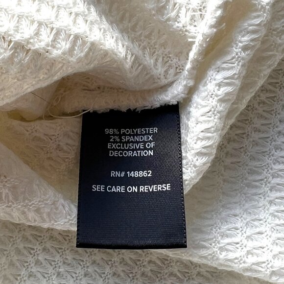 Torrid Ivory Waffle Knit V-Neck Pullover Top w/ Lace Sleeves Womens Size 0/L - Picture 5 of 9